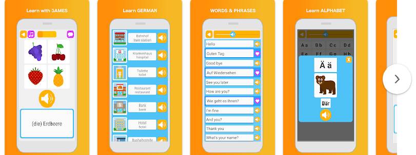 تطبيق تعليم اللغة الألمانية بالصوت والصورة